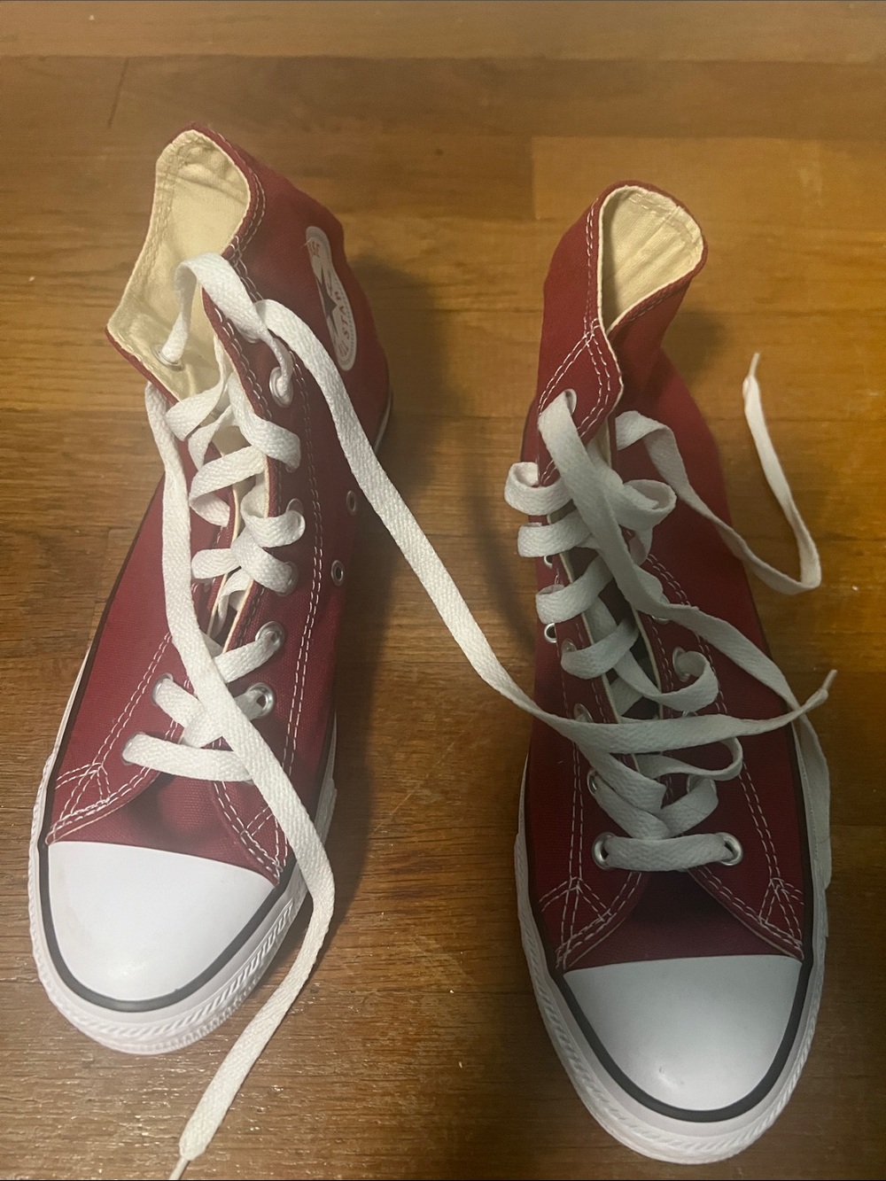 Converse Burgundy High-Top Canvas Sneakers with White Accents
